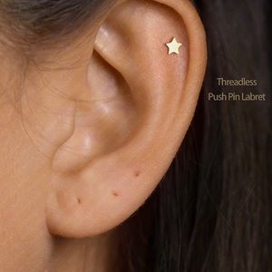 Tiny Star Threadless Flat Back Earring